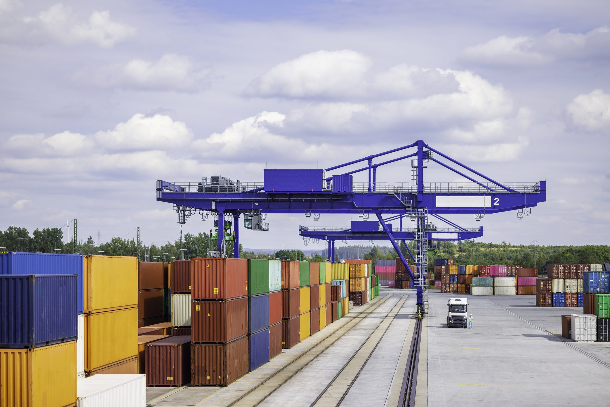logistic center or containers terminal